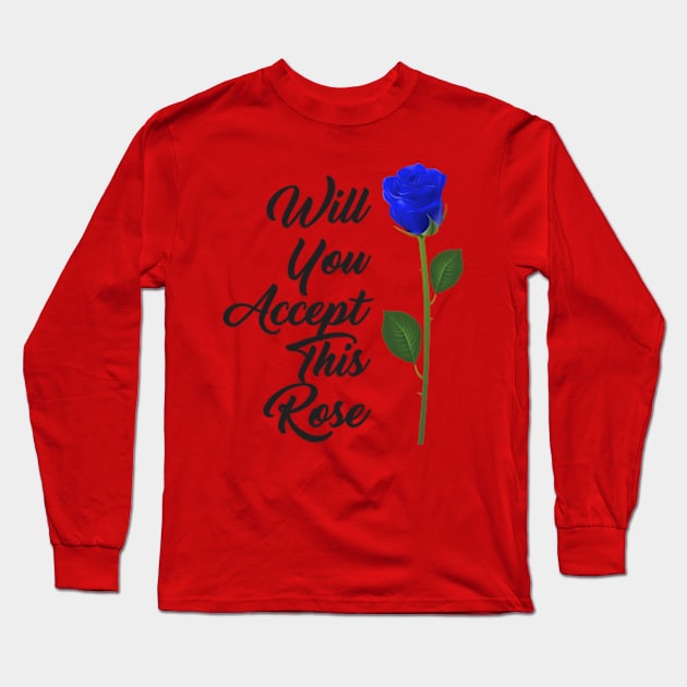 Rose Blue Long Sleeve T-Shirt by mosatu